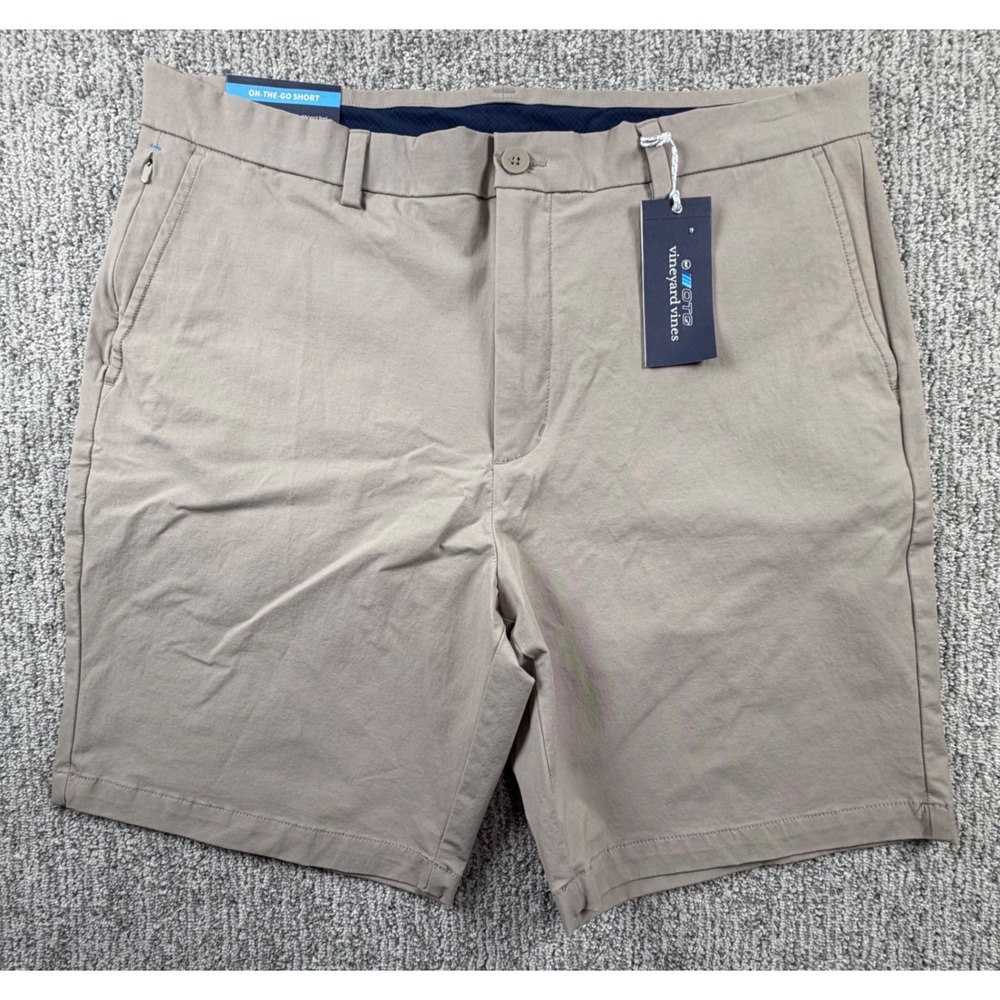 Vineyard Vines Shorts Mens 36/37 Khaki 9 Inch On-The-Go OTG Performance 1H001073